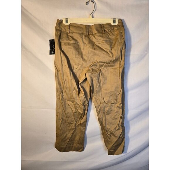 NWT New Tan Cropped Pants Capris Office George Womens Size 6 Small Stretch - Picture 1 of 2